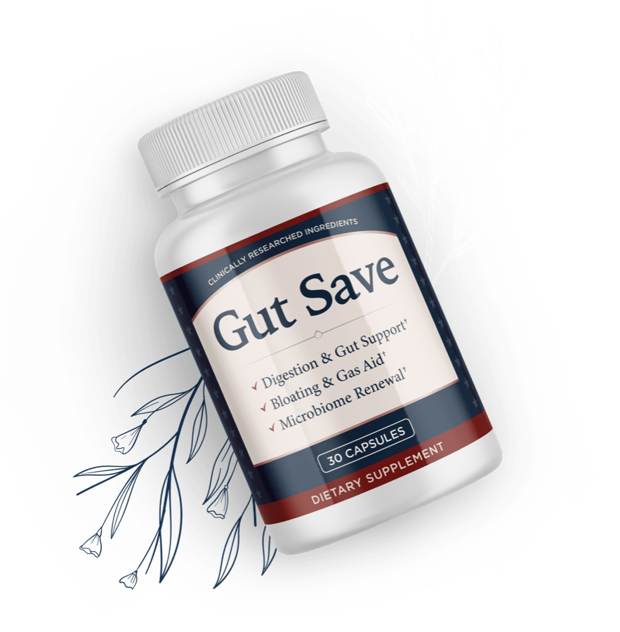 Gut Save digestion and gut support dietary supplement, 30-capsule bottle